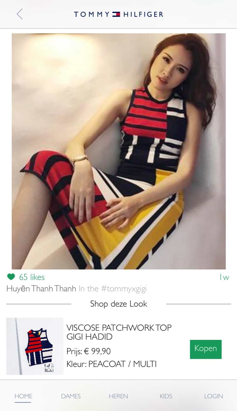 Tommy Hilfiger lanceert nieuwe app met shoppable Instagram-foto’s Tommy Hilfiger lanceert nieuwe app met shoppable Instagram-foto’s