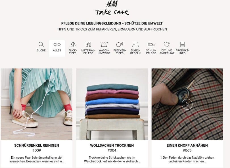 H&M lanceert 'Take Care' pilot project in Hamburg H&M lanceert 'Take Care' pilot project in Hamburg